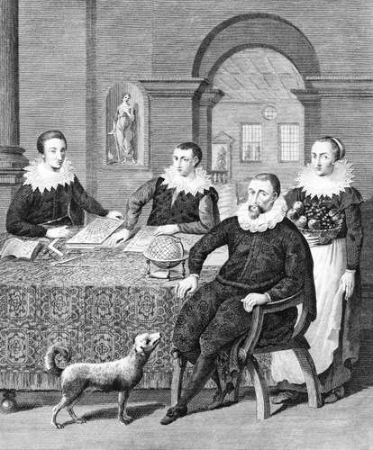 cristoforo colombo con i suoi figli diego e ferdinando e una donna incisione di i stockdale 1794